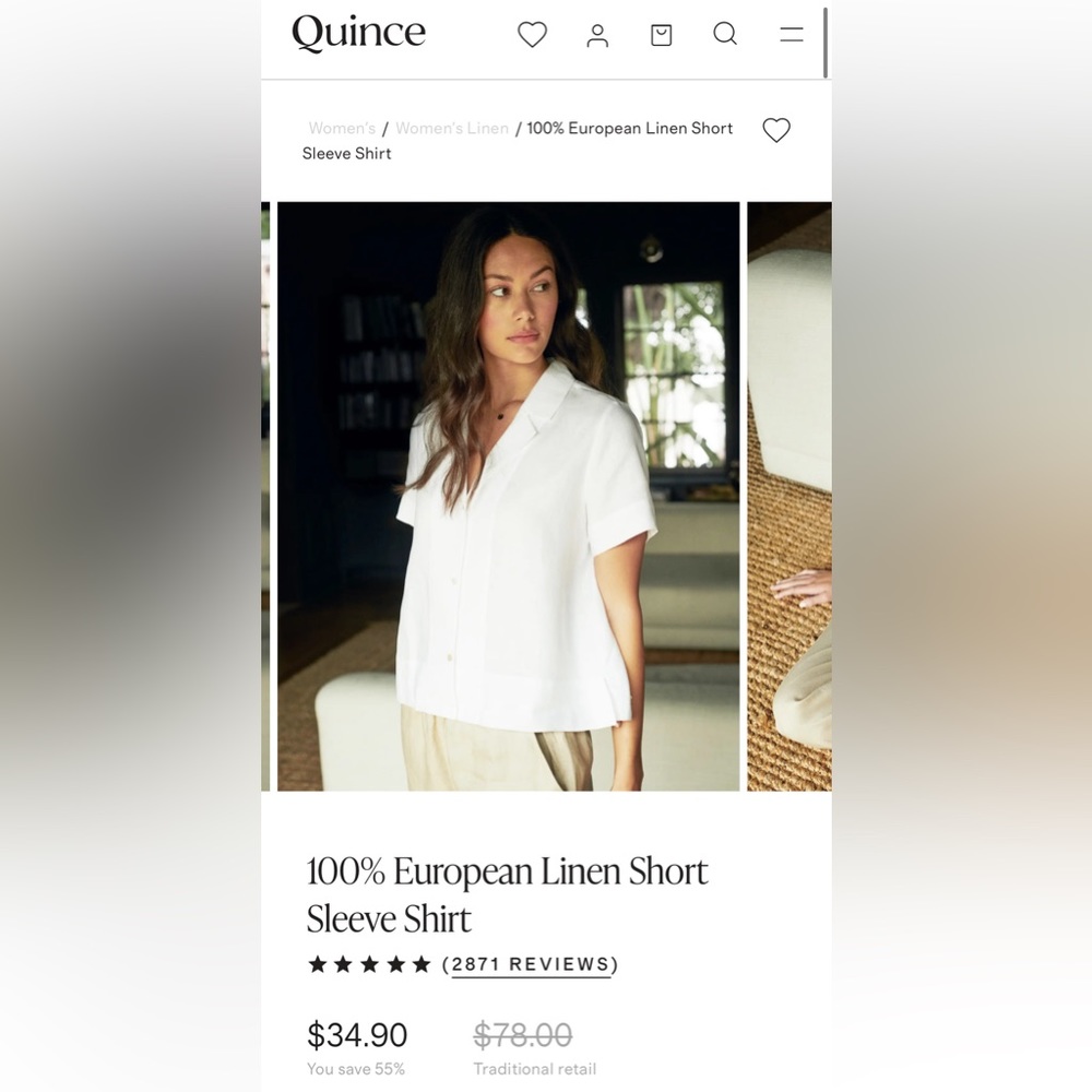 Quince 100% European Linen Short Sleeve Shirt